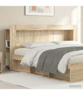 vidaXL Headboard Cabinet with Storage Sonoma Oak Engineered Wood
