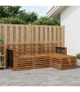 vidaXL Outdoor Sofa Set 4 pcs Natural
