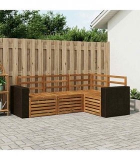vidaXL Sofa Sets 4 pcs Solid Acacia Wood