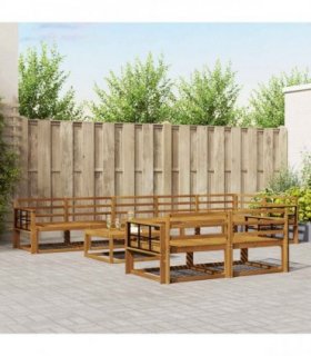 vidaXL Outdoor Sofa Set 9 pcs Natural Solid Acacia Wood