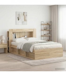 vidaXL Headboard Cabinet with Storage Sonoma Oak Engineered Wood