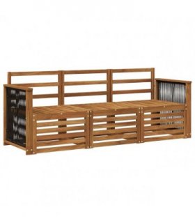 vidaXL Sofa Sets 3 pcs Solid Acacia Wood