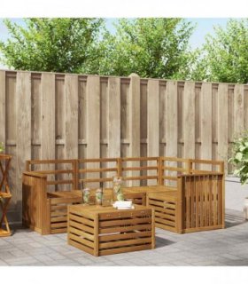 vidaXL Outdoor Sofa Set 5 pcs Natural