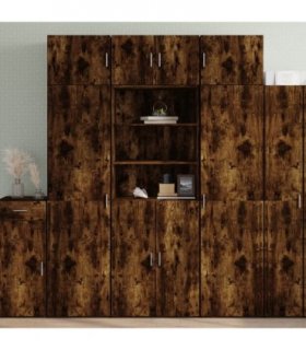 vidaXL Highboard Smoked Oak 70x42.5x185 cm Engineered Wood