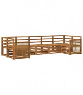 vidaXL Sectional Sofa Set 6 pcs Natural Solid Acacia Wood