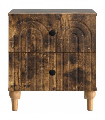 vidaXL Bedside Cabinet with Drawer 2 pcs Smoked Oak 43 x 34.5 x 48 cm