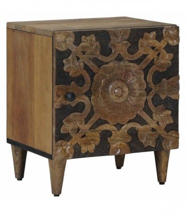 vidaXL Bedside Cabinet 2 pcs Brown 40 x 33.5 x 46 cm Solid Mango Wood