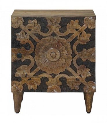 vidaXL Bedside Cabinet 2 pcs Brown 40 x 33.5 x 46 cm Solid Mango Wood