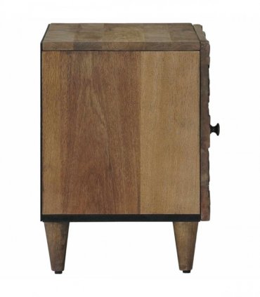 vidaXL Bedside Cabinet 2 pcs Brown 40 x 33.5 x 46 cm Solid Mango Wood