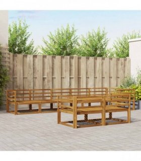 vidaXL Outdoor Sofa Set 8 pcs Natural Solid Acacia Wood