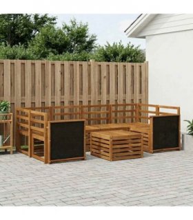 vidaXL Outdoor Sofa Set 7 pcs Natural Solid Acacia Wood