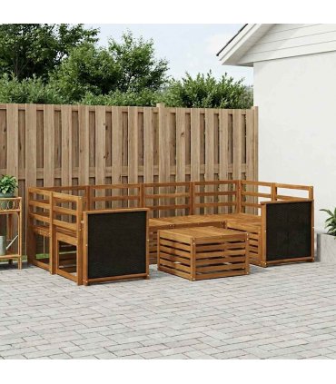 vidaXL Outdoor Sofa Set 7 pcs Natural Solid Acacia Wood
