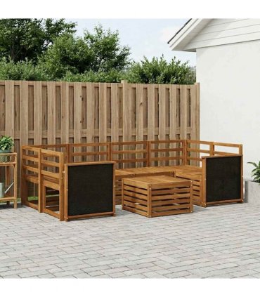 vidaXL Outdoor Sofa Set 7 pcs Natural Solid Acacia Wood