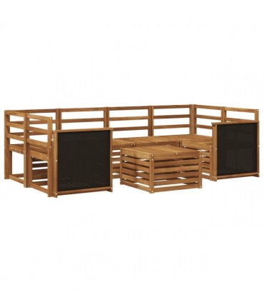 vidaXL Outdoor Sofa Set 7 pcs Natural Solid Acacia Wood