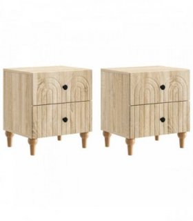 vidaXL Bedside Cabinet with Drawer 2 pcs Sonoma Oak 43 x 34.5 x 48 cm