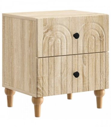 vidaXL Bedside Cabinet with Drawer 2 pcs Sonoma Oak 43 x 34.5 x 48 cm