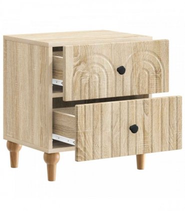 vidaXL Bedside Cabinet with Drawer 2 pcs Sonoma Oak 43 x 34.5 x 48 cm