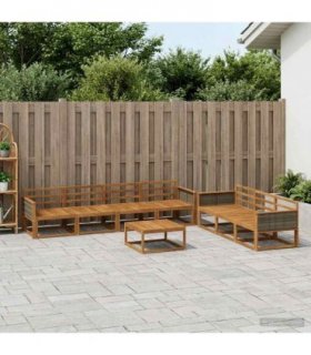 vidaXL Outdoor Sofa Set 8 pcs Natural Solid Acacia Wood