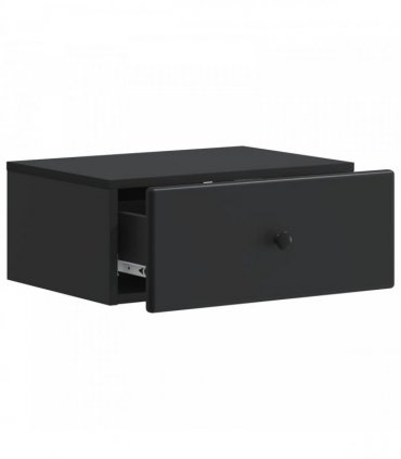 vidaXL Wall-Mounted Bedside Cabinet 2 pcs Black 49 x 34.5 x 20 cm