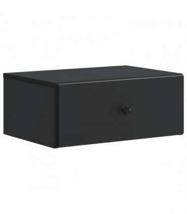 vidaXL Wall-Mounted Bedside Cabinet 2 pcs Black 49 x 34.5 x 20 cm