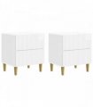 vidaXL Bedside Cabinet 2 pcs High Gloss White 43 x 34.5 x 48 cm
