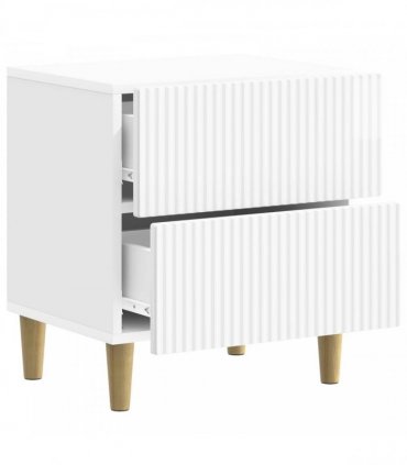 vidaXL Bedside Cabinet 2 pcs High Gloss White 43 x 34.5 x 48 cm