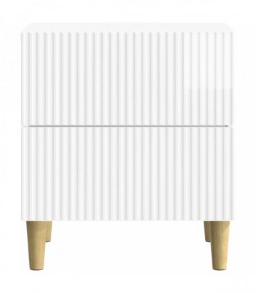 vidaXL Bedside Cabinet 2 pcs High Gloss White 43 x 34.5 x 48 cm