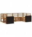 vidaXL Sectional Sofa Set 6 pcs Natural Solid Acacia Wood