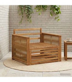 vidaXL Outdoor Middle Sofa Natural
