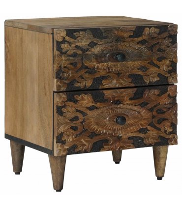 vidaXL Bedside Cabinet Brown 40 x 33.5 x 46 cm Solid Mango Wood