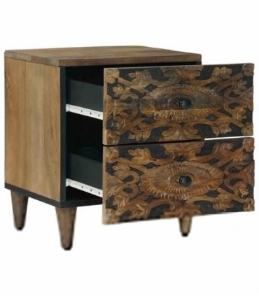 vidaXL Bedside Cabinet Brown 40 x 33.5 x 46 cm Solid Mango Wood