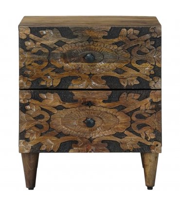 vidaXL Bedside Cabinet Brown 40 x 33.5 x 46 cm Solid Mango Wood