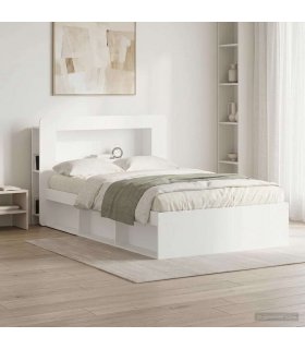 vidaXL Headboard Cabinet with Storage White Engineered Wood