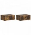vidaXL Bedside Cabinet with Drawer 2 pcs Smoked Oak 49 x 34.5 x 20 cm