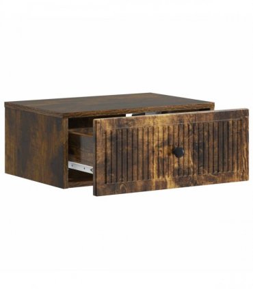 vidaXL Bedside Cabinet with Drawer 2 pcs Smoked Oak 49 x 34.5 x 20 cm