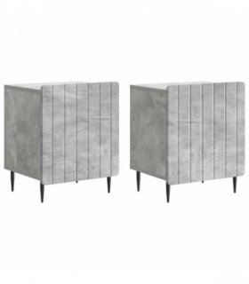 vidaXL Bedside Cabinet 2 pcs Concrete Grey 43 x 34.5 x 52 cm