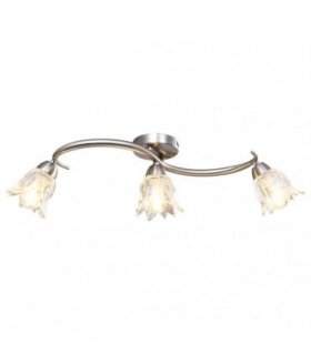 vidaXL Ceiling Lamp with Transparent Glass Shades for 3 E14 Bulbs Tulip