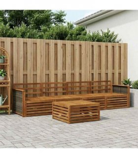 vidaXL Outdoor Sofa Set 5 pcs Natural Solid Acacia Wood