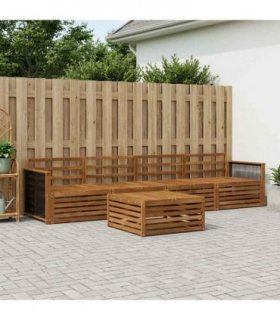 vidaXL Outdoor Sofa Set 5 pcs Natural Solid Acacia Wood