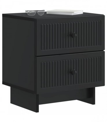 vidaXL Bedside Cabinet Black 43 x 34.5 x 47.5 cm Engineered Wood