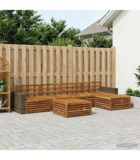 vidaXL Outdoor Sofa Set 6 pcs Natural 79 x 79 x 37 cm