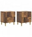 vidaXL Bedside Cabinet with Drawer 2 pcs Old Wood 43 x 34.5 x 48 cm