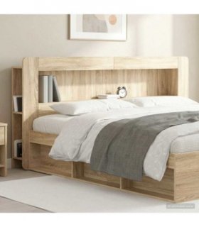 vidaXL Headboard Cabinet with Storage Sonoma Oak Engineered Wood
