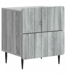 vidaXL Bedside Cabinet Grey Sonoma 43 x 34.5 x 49.5 cm Engineered Wood
