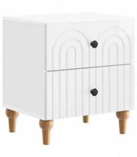 vidaXL Bedside Cabinet with Drawer High Gloss White 43 x 34.5 x 48 cm