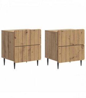 vidaXL Bedside Cabinet 2 pcs Artisan Oak 43 x 34.5 x 49.5 cm