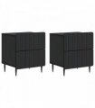 vidaXL Bedside Cabinet 2 pcs Black 43 x 34.5 x 49.5 cm Engineered Wood