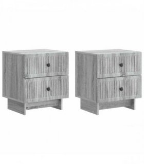 vidaXL Bedside Cabinet 2 pcs Grey Sonoma 43 x 34.5 x 47.5 cm