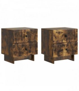 vidaXL Bedside Cabinet 2 pcs Smoked Oak 43 x 34.5 x 47.5 cm