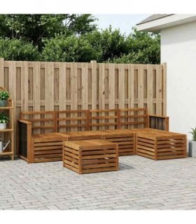 vidaXL Outdoor Sofa Set 6 pcs Natural